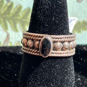 Elegant Sterling Silver and Black Onyx Stone Ring